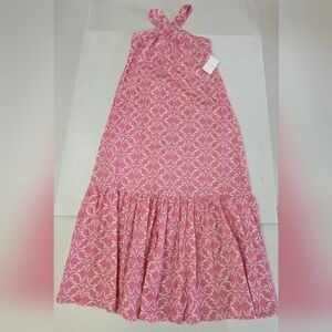 Spazio Cinque Women's Halter Neck Pink Floral Italy Dress Sleeveless Size M NWT